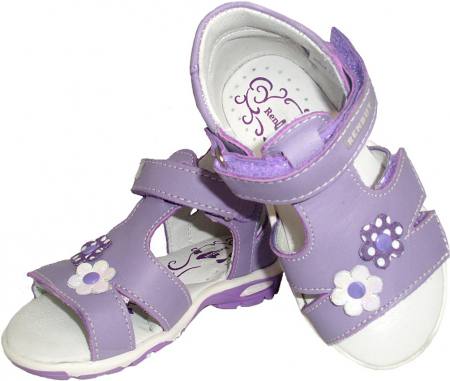Renbut Mädchen Kinder Sandalen Lauflernschuhe Kinderschuhe  Klettverschluss Violett Weiß