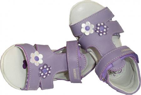 Renbut Mädchen Kinder Sandalen Lauflernschuhe Kinderschuhe  Klettverschluss Violett Weiß