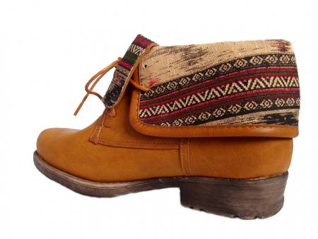 Damen Schuhe Frühling Herbst Stiefeletten Schnürschuhe Stiefel Halbschuhe Boots Braun Camel