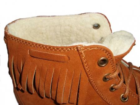 Damen Mädchen Sneaker Boots Stiefeletten Halbschuhe gefüttert Camel Braun