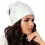 Damen Mädchen Mütze Beanie Slouch Wintermütze Strickmütze Wollmütze Weiß Silber Muster